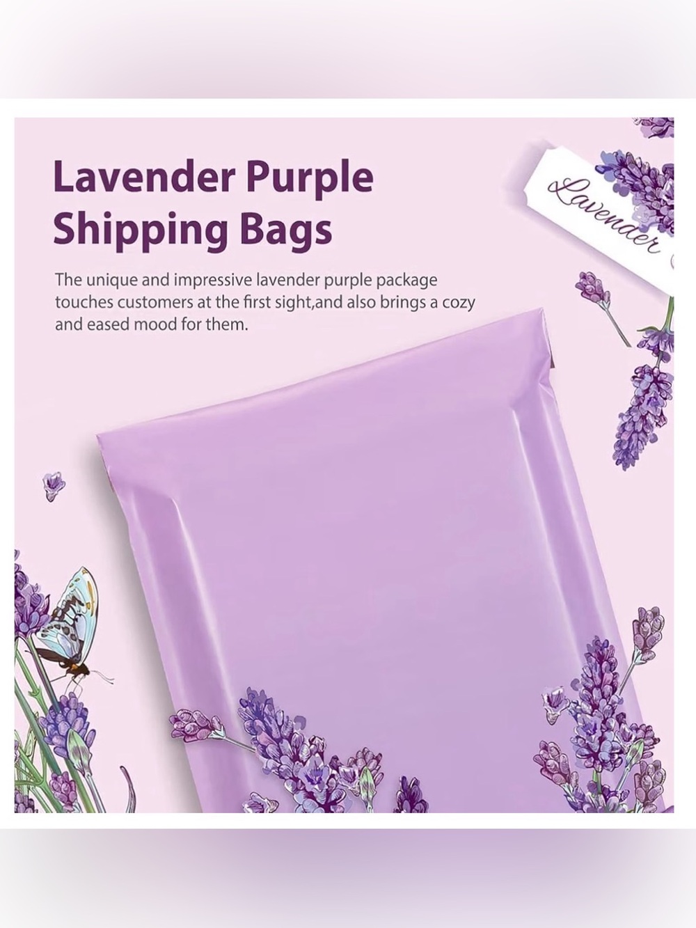 40 Large Lavender Purple Shipping Bags NIP (set for buy now)